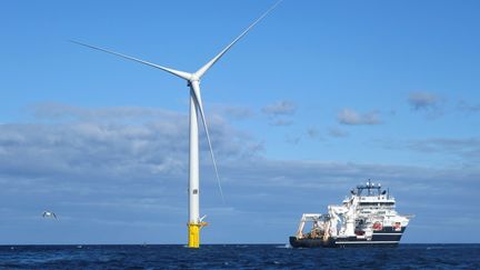 Les turbines du parc éolien, près de Newcastle, dans le nord-est de l’Angleterre, le 5 octobre 2017. (WILLIAM EDWARDS / AFP)