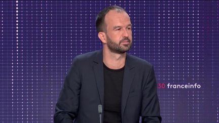 Manuel Bompard, eurodéputé La France insoumise et directeur de campagne de Jean-Luc Mélenchon,&nbsp;sur&nbsp;franceinfo, le jeudi 13 janvier 2022.&nbsp; (FRANCEINFO)