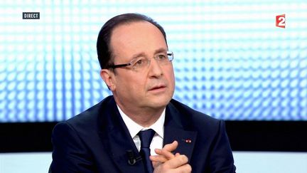 Fran&ccedil;ois Hollande sur France 2, jeudi 28 mars 2013. (FRANCE 2 / AFP)