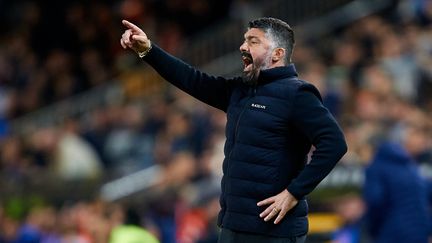 L'ancien entraîneur du Valence CF, Gennaro Gattuso, lors du quart de finale de Coupe d'Espagne, le 26 janvier 2023 (DAVID ALIAGA / AFP)