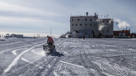 La base franco-italienne de Concordia, le 24 janvier 2013 en Antarctique. (FRANCOIS LEPAGE / HANS LUCAS / AFP)