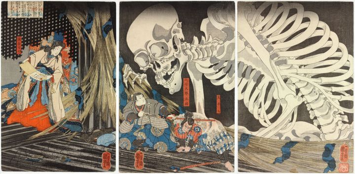 Takiyasha la sorcière et le fantôme du squelette (1844) de Kuniyoshi. (CR)