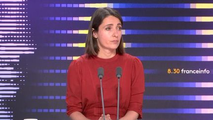 Sophie Binet, secrétaire générale de la CGT, était vendredi 12 mai l’invitée du 8h30 franceinfo. (FRANCEINFO / RADIOFRANCE)