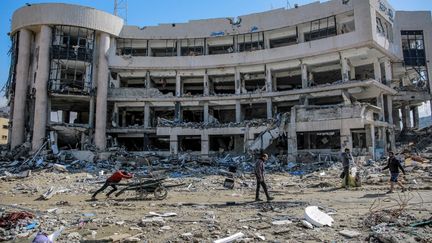 The Sheikh Radwan clinic, managed by UNRWA, destroyed on February 3, 2024, after an Israeli bombardment on Gaza City.  (AFP)