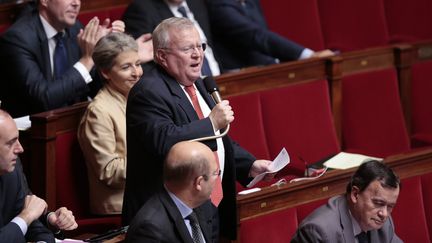 Le d&eacute;put&eacute; UMP Jacques Myard dans l'h&eacute;micycle de l'Assembl&eacute;e nationale, le 23 octobre 2013. (MAXPPP)