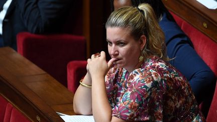 Mathilde Panot, la présidente des députés LFI, à l'Assemblée nationale, à Paris, le 11 juillet 2022. (ALAIN JOCARD / AFP)