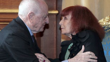 Pierre Bergé et Sonia Rykiel en octobre 2012 (JACQUES DEMARTHON / AFP)