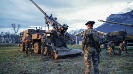 A French Caesar cannon operated by the 93rd mountain artillery regiment, February 8, 2024 (ST?PHANE PILLAUD / MAXPPP)