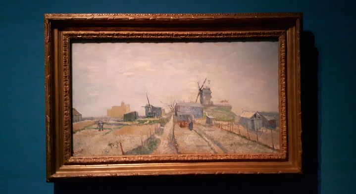 "Jardins potagers et moulins à Montmartre", de Van Gogh, exposé au Petit Palais. (ANNE CHEPEAU / RADIO FRANCE)