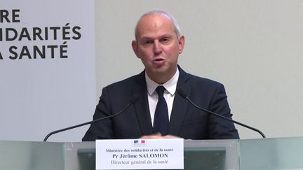 Jérôme Salomon, le directeur général de la Santé, lors d'une conférence de presse, à Paris, le 4 mars 2020. (FRANCEINFO)