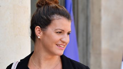 La secrétaire d'Etat à l'égalité femmes/hommes, Marlène Schiappa, à la sortie du Conseil des ministres, le 25 juillet 2018. (MAXPPP)