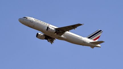 Un avion Air France A320 dans le ciel le 10 février 2015 au départ de Toulouse-Blagnac. (PASCAL PAVANI / AFP)