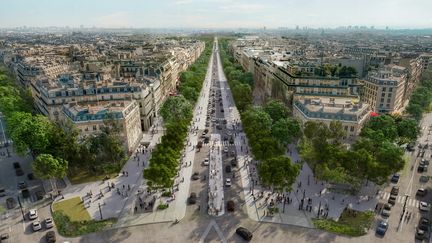 Une illustration du projet d'aménagement des Champs-Elysées. (PCA-STREAM / AFP)