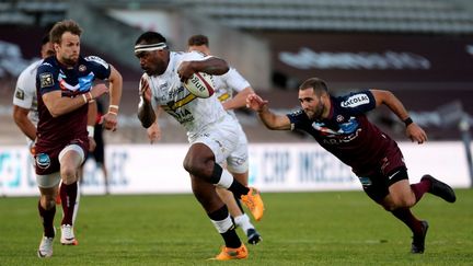 Le Stade Rochelais l'a emporté contre Bordeaux-Bègles ce samedi 27 mars.  (ROMAIN PERROCHEAU / AFP)