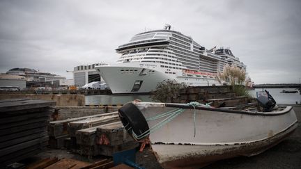 Un paquebot MSC Croisières aux Chantiers de Saint-Nazaire (Loire-Atlantique), le 31 janvier 2019. (LOIC VENANCE / AFP)