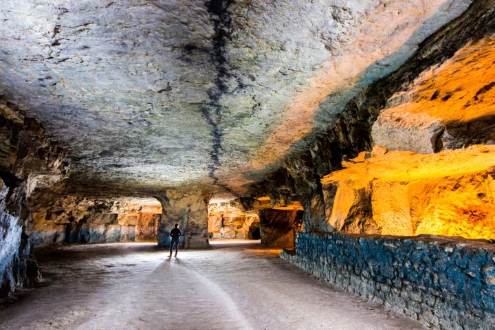 A l'int&eacute;rieur de la&nbsp;cave troglodytique,&nbsp;une ancienne champignonni&egrave;re, &agrave;&nbsp;Langeais (Indre-et-Loire). (MARC-OLIVIER LACAILLE)