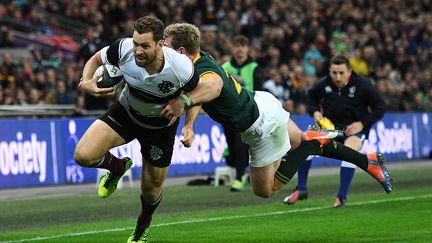 Luke Morahan marque pour les Barbarians (JUSTIN TALLIS / AFP)