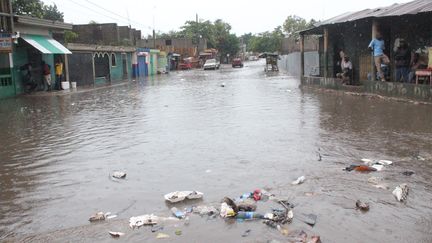 Les inondations à&nbsp;Ouanaminthe, dans le nord d'Haïti, le 7 septembre 2017, après le passage de l'ouragan Irma. (CITIZENSIDE/JÉTHRO-CLAUDEL PIER / CITIZENSIDE)