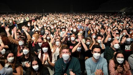 Un concert-test organisé à Barcelone, en Espagne, le 27 mars 2021. (LLUIS GENE / AFP)