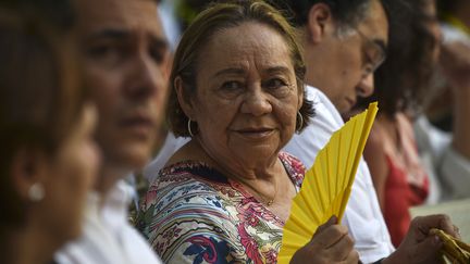 Garcia Marquez et Mercedes Barcha s'étaient mariés en 1958 et ont vécu ensemble jusqu'à la mort de l'écrivain en 2014. (LUIS ACOSTA / AFP)