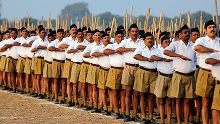 Le groupe nationaliste hindou Rashtriya Swayamsevak Sangh (REUTERS/Amit Dave)