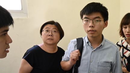 Le militant&nbsp;Joshua Wong arrive au parlement à Taipei (Taiwan), le 3 septembre 2019. (SAM YEH / AFP)