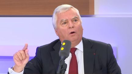 Jean-Luc Petithuguenin, patron de Paprec, llorsqu'il était invité le 25 septembre sur franceinfo. (FRANCEINFO / RADIO FRANCE)