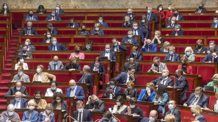 Une vue de l'hémicycle de l'Assemblée nationale à Paris (France) le 19 octobre 2021 (VINCENT ISORE / MAXPPP)