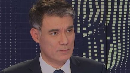 Olivier Faure, premier secrétaire du Parti socialiste, le 16 janvier 2019 sur franceinfo. (FRANCEINFO / RADIOFRANCE)