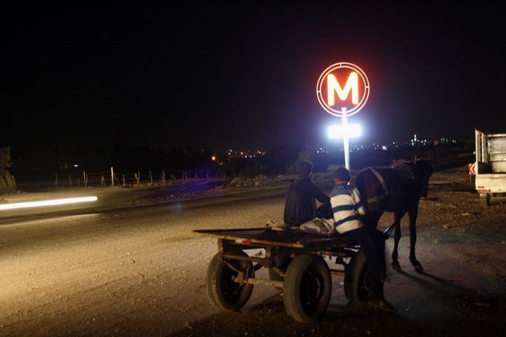 &quot;Un métro à Gaza&quot;, imaginé par l&#039;artiste Mohamed Abusal.
 (© Mohamed Abusal - 2010-2011)