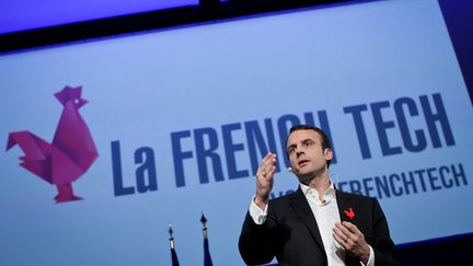 &nbsp; (Le ministre de l'Economie Emmanuel Macron lors des vœux à la French Tech © MaxPPP)