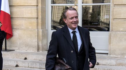 Jean-Eudes du Mesnil, le secrétaire général de la Confédération des Petites et Moyennes Entreprises, à Matignon le 29 novembre 2018. (CHRISTOPHE ARCHAMBAULT / AFP)