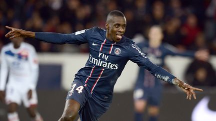 La joie de Blaise Matuidi, buteur avec le PSG contre Lyon, le 16 d&eacute;cembre 2012. (FRANCK FIFE / AFP)