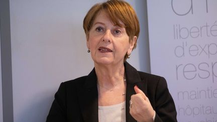 Adeline Hazan, contrôleuse générale des lieux de privation de liberté, à Paris le 27 mars 2019 (CHRISTOPHE MORIN / MAXPPP)