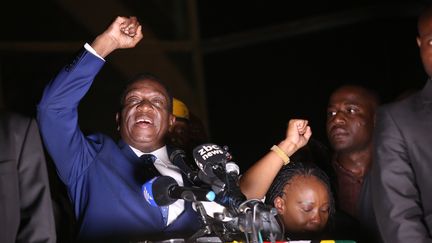 Le nouveau président du Zimbabwe,&nbsp;Emmerson Mnangagwa, le 22 novembre 2017 à Harare (Zimbabwe).&nbsp; (AARON  UFUMELI / CITIZENSIDE / AFP)