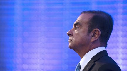 L'ancien patron de Renault, Carlos Ghosn, lors d'une conférence de presse à Paris, le 6 octobre 2017. (ERIC PIERMONT / AFP)