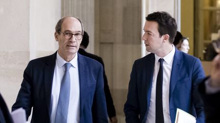 Eric Woerth et Guillaume Peltier le 13 février 2017 à l'Assemblée nationale. Illustration. (VINCENT ISORE / MAXPPP)