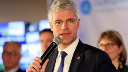 Laurent Wauquiez lors de ses voeux à la presse le 29 janvier 2018. (MAXPPP)