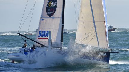 Paul Meilhat (SMA) au départ du Vendée Globe 2016 (LOIC VENANCE / AFP)