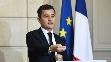 Le ministre de l'Action et des Comptes publics Gérald Darmanin lors d'une conférence de presse, le 27 novembre 2017 à l'Elysée, à Paris. (BERTRAND GUAY / AFP)