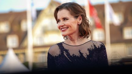 L'actrice américaine Geena Davis au 45e festival du film de Deauville, le 10 septembre 2019 (LOU BENOIST / AFP)