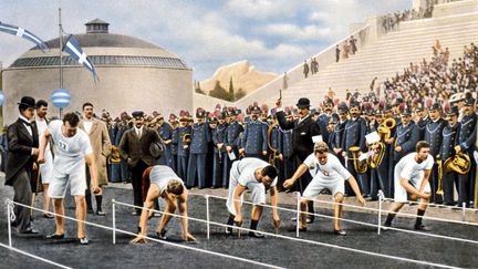 Le 100 mètres aux Jeux olympiques de 1896 à Athènes, en Grèce. (UPPA/PHOTOSHOT / MAXPPP)