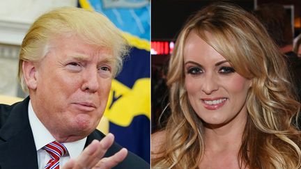 Le président des Etats-Unis, Donald Trump et l'actrice porno, Stormy Daniels.&nbsp; (MANDEL NGAN / AFP)