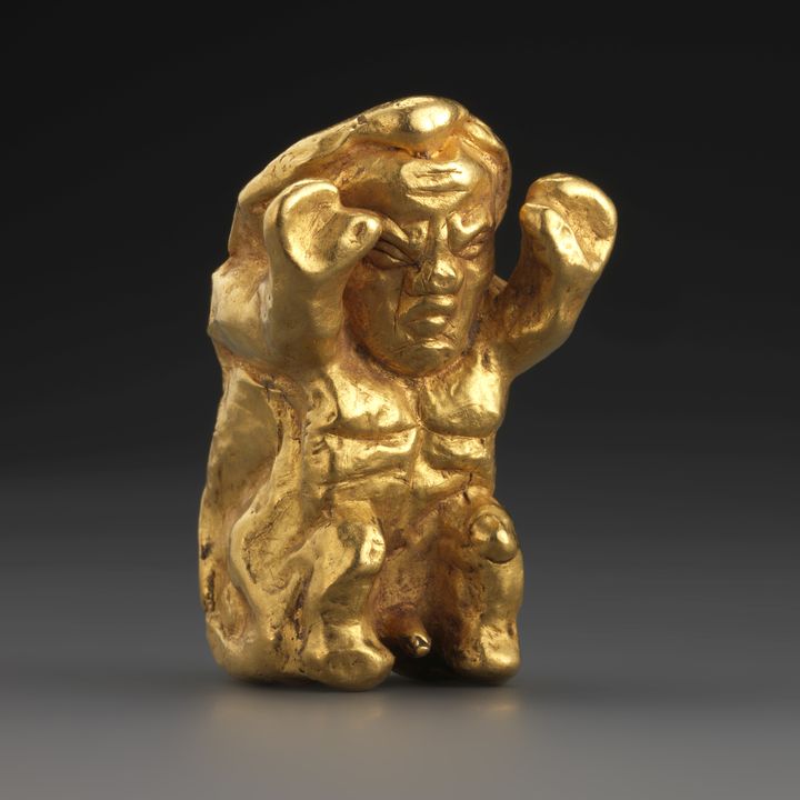 Un osselet en or, en forme de nain qui pouvait servir à consulter les oracles. (Fondation Gandur pour l’Art, Genève / André Longchamp)