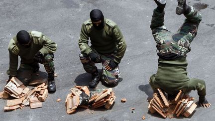 D&eacute;monstration de force de soldats malaysiens &agrave; Kuala Lumpur (Malaysie), le 16 avril 2012. (LAI SENG SIN / AP / SIPA)