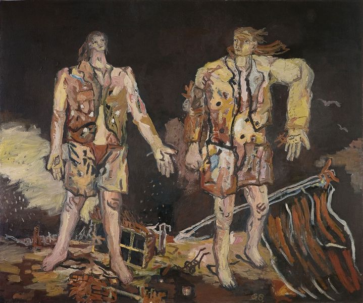 Die großen Freunde (Les Grands Amis), 1965, Museum Ludwig, Cologne, gift from the Ludwig collection, 1994 (© Georg Baselitz, 2021 Photo Rheinisches Bildarchiv Köln, Schlier, Britta, 2008, rba_d005497)