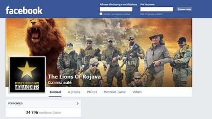 Capture d'&eacute;cran de la page Facebook des "Lions du Rojava", des combattants qui luttent contre l'organisation Etat islamique au Kurdistan syrien. (THE LIONS OF ROJAVA / FACEBOOK)