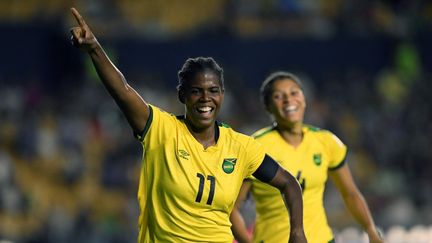 L'attaquante Khadija Shaw lors du championnat de la Concacaf, le 4 juillet 2022. (ALFREDO ESTRELLA / AFP)