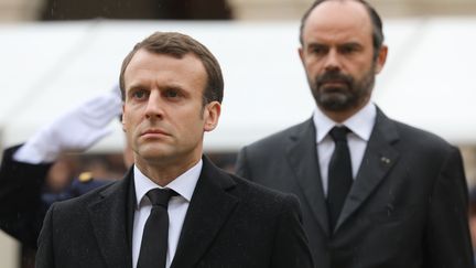 Emmanuel Macron et Édouard Philippe, en mars 2018.&nbsp; (LUDOVIC MARIN / POOL)