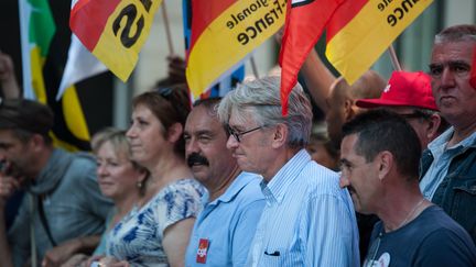 Philippe Martinez, secrétaire général de la CGT et Jean-Claude Mailly, de Force ouvrière, à la manifestation contre la loi Travail qui s'est tenue jeudi 23 juin, à Paris.&nbsp; (CITIZENSIDE / QUENTIN VEUILLET / AFP)